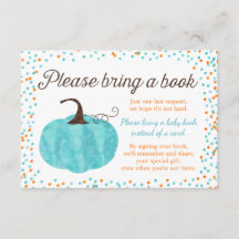 Watercolor Calabaza niño Baby Shower trae un libro