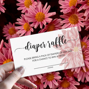 Tarjeta De Recepción Watercolor Chrysanthemum diaper raffticket
