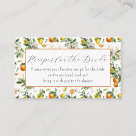 Tarjeta De Recepción Watercolor Citrus Bridal Shower Bring A Recipe