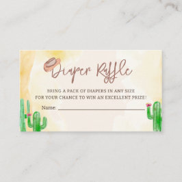 Tarjeta De Recepción Watercolor Cowboy Rustic Western Diaper Raffle