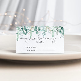 Tarjeta De Recepción Watercolor eucalipto cuántos besos juego de novias