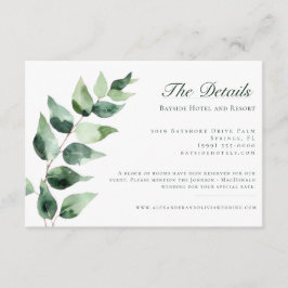 Tarjeta De Recepción Watercolor Eucalyptus Wedding | White