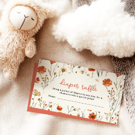 Tarjeta De Recepción Watercolor Flor silvestre Baby Shower Diaper Raffl