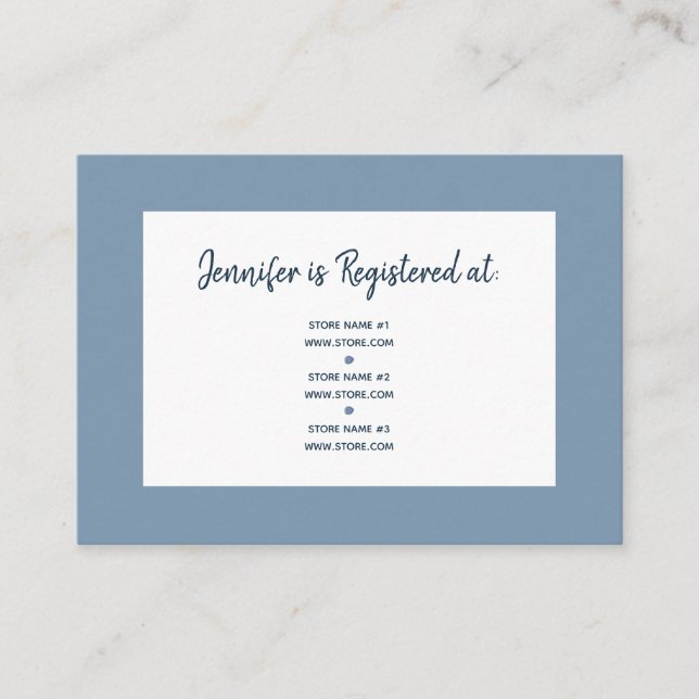 Tarjeta De Recepción Watercolor Floral Bridal Shower Registry (Anverso)