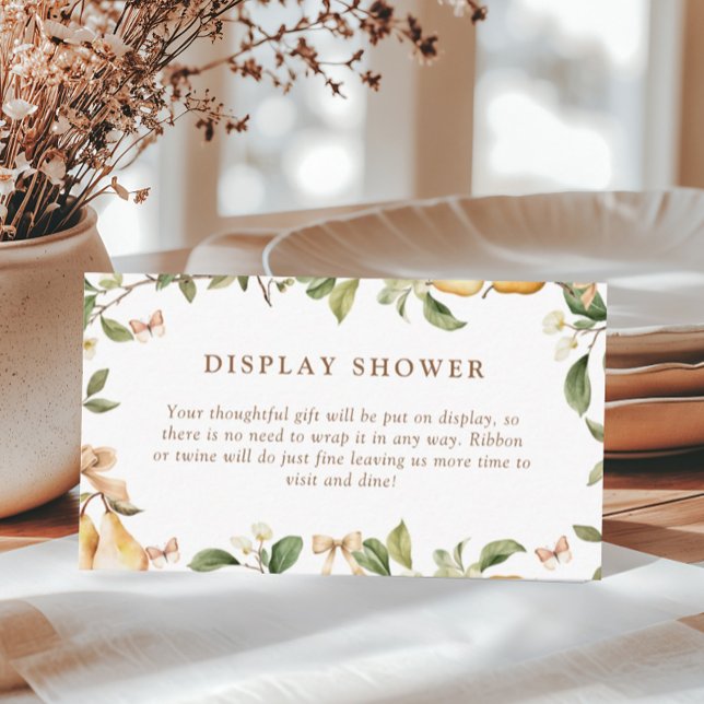 Tarjeta De Recepción Watercolor Floral Pear Bridal Shower (Subido por el creador)