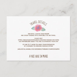 Tarjeta De Recepción Watercolor Hibiscus Maui Boda