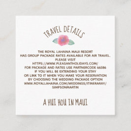 Tarjeta De Recepción Watercolor Hibiscus Maui Boda