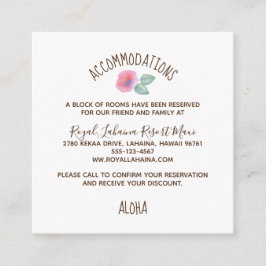 Tarjeta De Recepción Watercolor Hibiscus Maui Boda