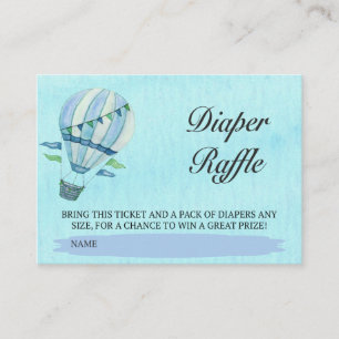 Tarjeta De Recepción Watercolor Hot Air Balloon Diaper Raffle Ticket