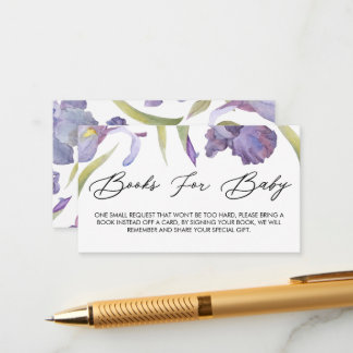 Tarjeta De Recepción Watercolor Iris Floral Spring Garden Bots For Bab