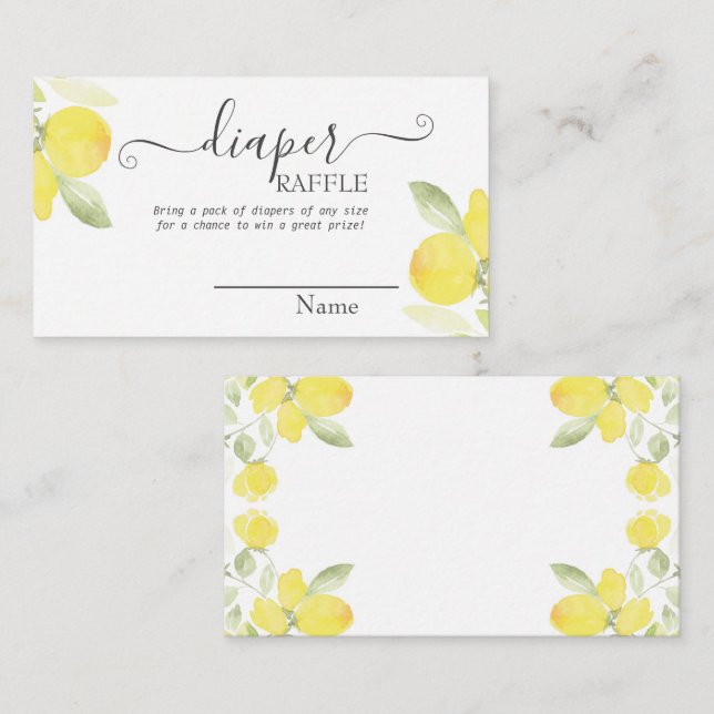 Tarjeta De Recepción Watercolor Lemons Baby Shower (Anverso / Reverso)
