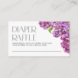Tarjeta De Recepción Watercolor Lilac Flores Diaper Raffle Game