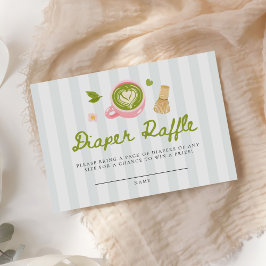 Tarjeta De Recepción Watercolor Matcha Latte Diaper Raffle