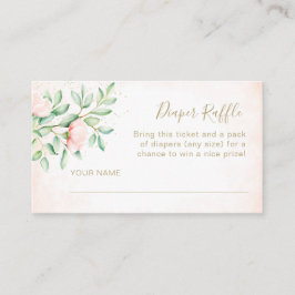 Tarjeta De Recepción Watercolor Ombre Peach Rosas Diaper Raffle