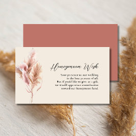Tarjeta De Recepción Watercolor Pampas Grass Boda Honeymoon Wish