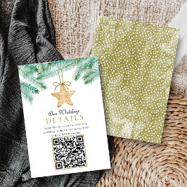 Tarjeta De Recepción Watercolor Pine Boughs Navidades Boda de Invierno 