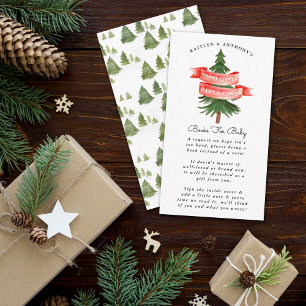 Tarjeta De Recepción Watercolor Pine Tree Merry Little Baby Shower Book