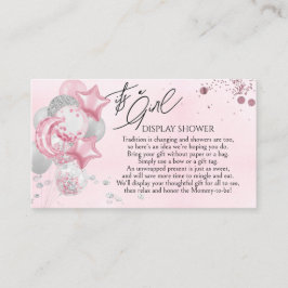 Tarjeta De Recepción Watercolor Pink Balloons Its A Girl Display Shower