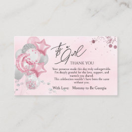 Tarjeta De Recepción Watercolor Pink Balloons Its A Girl Thank You