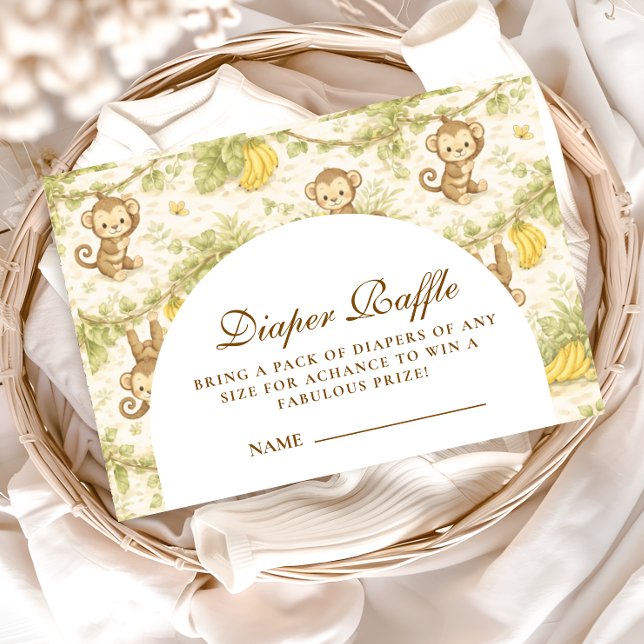 Tarjeta De Recepción Watercolor Safari Animals Diapper Raffle (Subido por el creador)