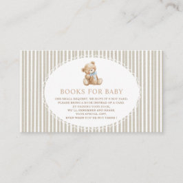 Tarjeta De Recepción  Watercolor Teddy bear baby shower books for baby 