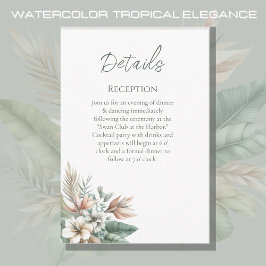 Tarjeta De Recepción Watercolor Tropical Elegance-Detalles Boda-