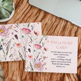 Tarjeta De Recepción Watercolor Wildflower Baby Shower