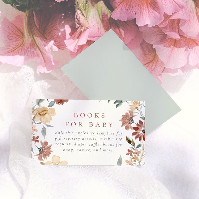 Tarjeta De Recepción Watercolor Wildflowers Floral Baby Shower (Subido por el creador)