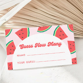 Tarjeta De Recepción Watermelon Baby Shower adivina cuántos juegos