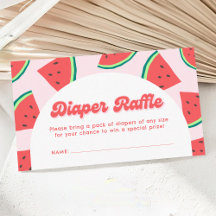 Watermelon Baby Shower Diaper Raffle Ticket