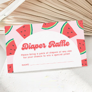Tarjeta De Recepción Watermelon Baby Shower Diaper Raffle Ticket