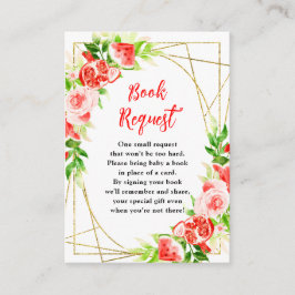 Tarjeta De Recepción Watermelon Pomegranate Baby Shower Book Request