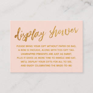 Tarjeta De Recepción Waves doradas y ducha para pantalla Rubor rosa
