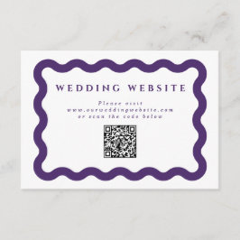 Tarjeta De Recepción Wavy Purple Boda sitio web QR Code