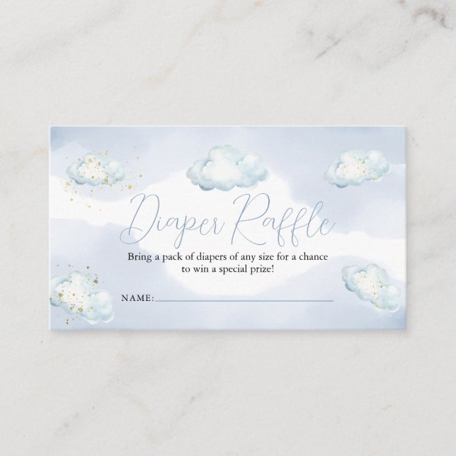 Tarjeta De Recepción We Are On Cloud Nine Baby Shower Diaper Raffle (Anverso)