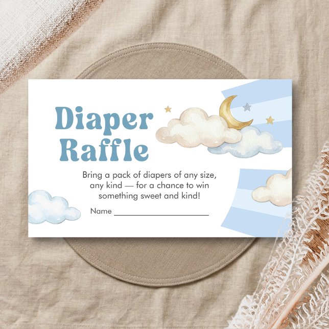 Tarjeta De Recepción We are Over the Moon Baby Shower Diaper Raffle (Over the Moon Baby Shower Diaper Raffle)