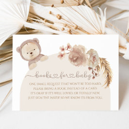 Tarjeta De Recepción We Can Bearly Wait Boho Teddy Bear Books Request