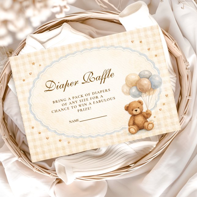 Tarjeta De Recepción We Can Bearly Wait Teddy Bear Diapper Raffle (Subido por el creador)