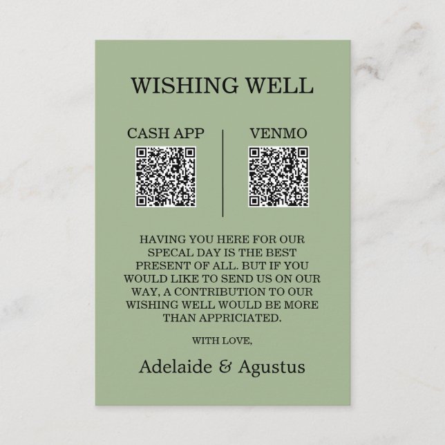 Tarjeta De Recepción We Got Married Wishing Well Green Wedding (Anverso)