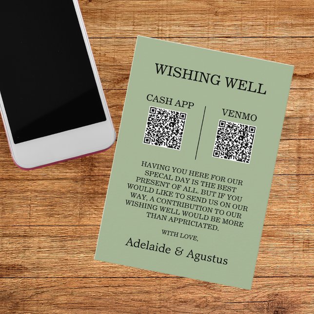 Tarjeta De Recepción We Got Married Wishing Well Green Wedding (Subido por el creador)