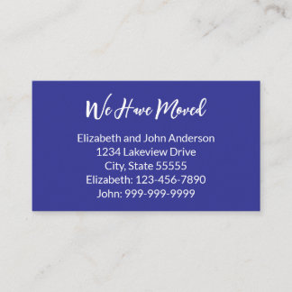 Tarjeta De Recepción We Have Moved Deep Blue Moving Announcement