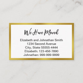 Tarjeta De Recepción We Have Moved Script White Moving Announcement