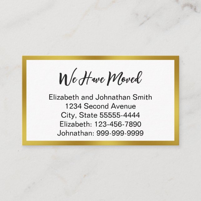 Tarjeta De Recepción We Have Moved Script White Moving Announcement (Anverso)