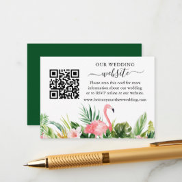 Tarjeta De Recepción Web de Boda de floral acuarela QR