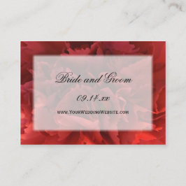 Tarjeta De Recepción Web de Bodas Florales de Carnación Roja