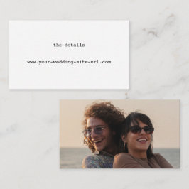 Tarjeta De Recepción Web de detalles del Boda vanguardista Minimalista 