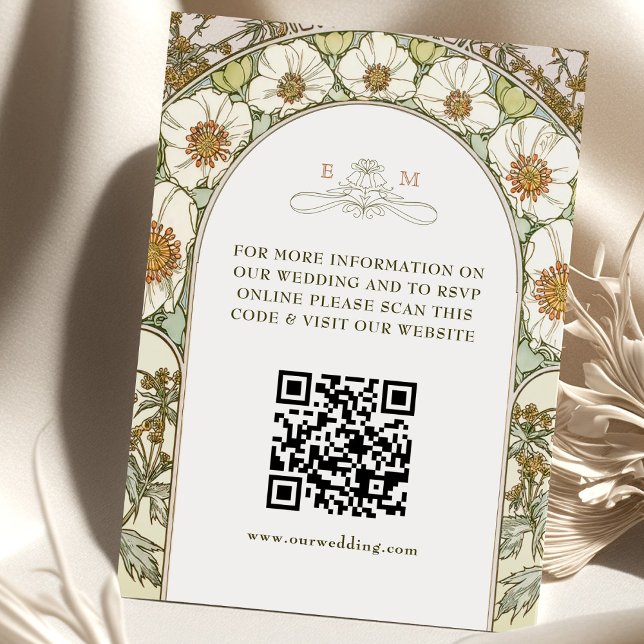 Tarjeta De Recepción Web de Info Nouveau, Boda de código QR (Subido por el creador)