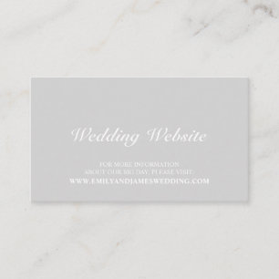 Tarjeta De Recepción Web site gris elegante de la boda