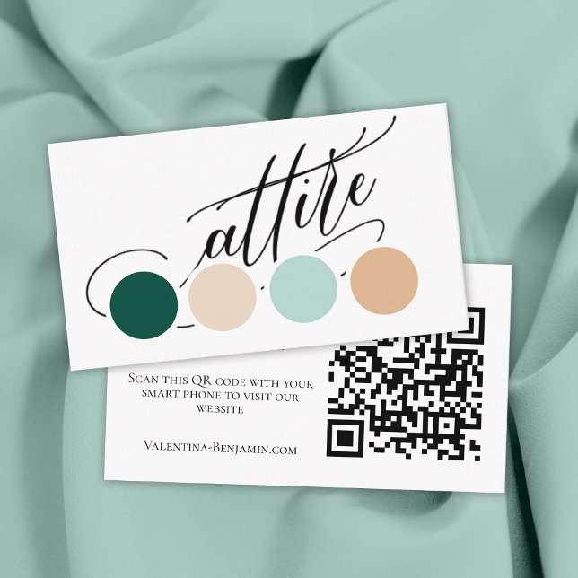 Tarjeta De Recepción Wedding attire dress code insert QR code (Subido por el creador)