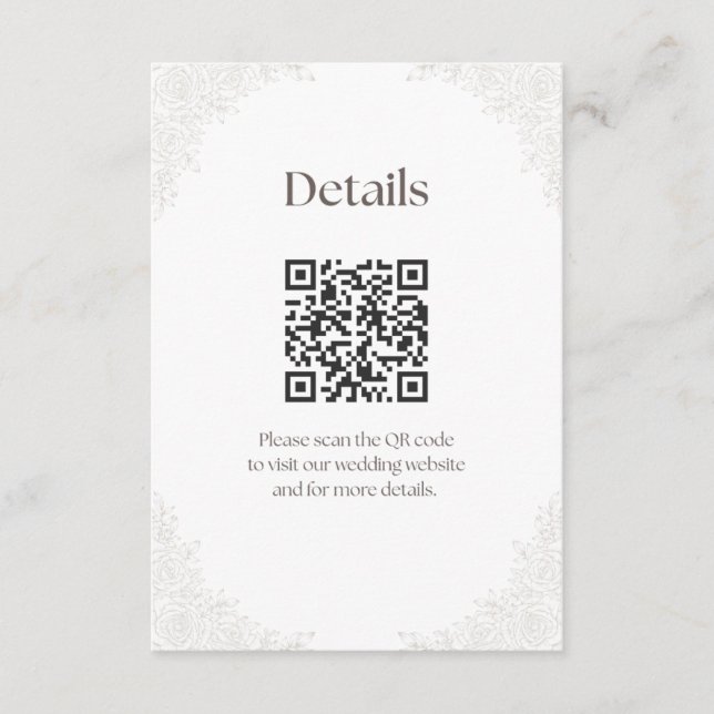 Tarjeta De Recepción Wedding Bell Background Details Enclosure (Anverso)